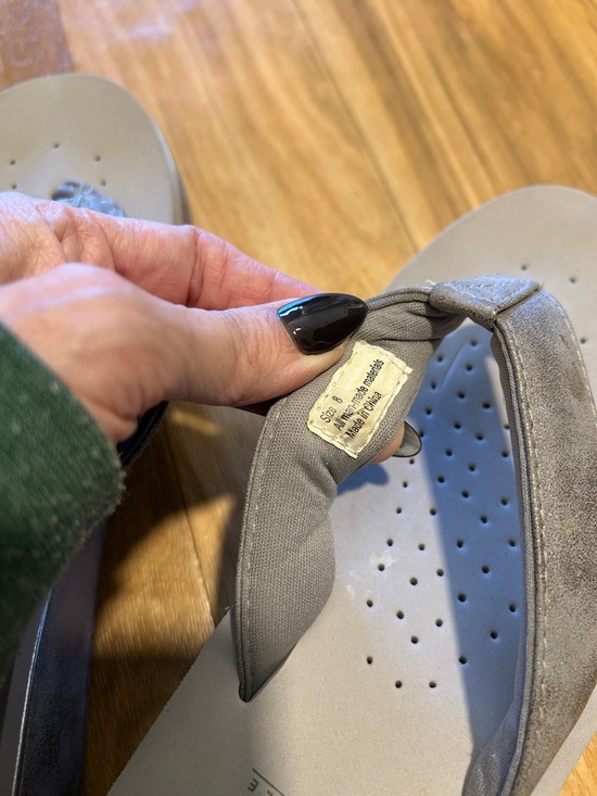 Volatile Gray Suede Thong Sandals - Picture 9 of 9